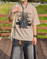 Life Lettering Short Sleeve Knit T-Shirt