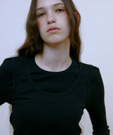 Double Layered Strap Top (BLACK)