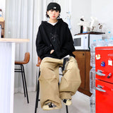 wide-parasuit buckle pants
