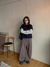 [unisex] Dalkas Pintuck Cotton Banding Wide Pants