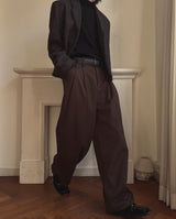 Luden wide pin tuck wool slacks