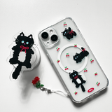 [Set]Cherry Cat Magsafe Phone case + Grip + Pocket