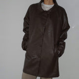 Faux Leather Jacket - 2colors
