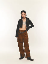DIAGONAL CROP DENIM JACKET
