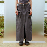 Cargo Long Skirt (CHACOAL)