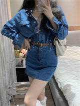 [SALE] denim shirt skirt two-piece dress