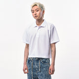MANS クロップピケポロシャツ WHITE