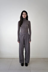 Washed straight leg pants, Ash purple