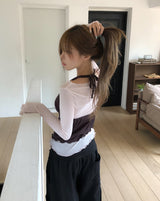 Dani Ruffle Layered Halter Long Sleeve