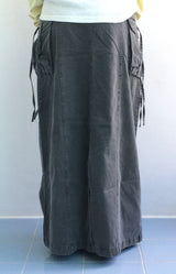 Vintage pocket washed long skirt