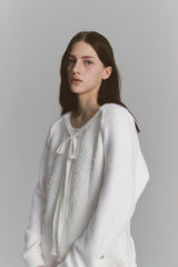 Fur Ribbon Bolero White