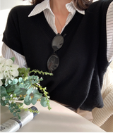 Forem Cashmere V-Neck Knit Vest / 4 colors