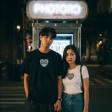フリーマインドテキストロゴハートTシャツ (3color)