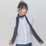 vintage dot scarf navy