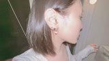 Simple heart earring set (3pcs set)