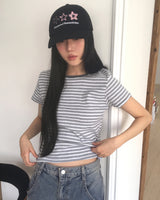 トンメストライプショートスリーブTシャツ