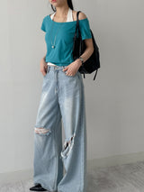 Lena Boat Neck Short Sleeve T-Shirt
