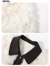Muse Soft Color Leather Zip-Up Fur Jacket