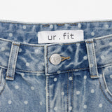 4 PART DESTROYED DOT DENIM PANTS code 21102