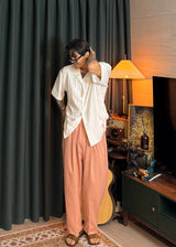 Vir Style Drug Crop Pink Slacks