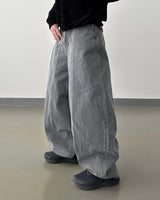 Mauve Back Pocket Wide Denim