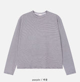No.1420 stripe cutting crop T (4color)