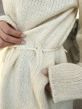 [Guest Look] Latte Boat Neck Loose Fit Long Knit (4c)