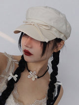 リボンニュージーキャップ (IVORY, BLACK 2COLORS!)