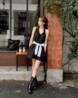 Pino halter‑neck cotton mini dress