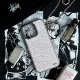[MADE] Leopard (Purple) Epoxy Silver Bumper iPhone Case