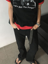 [A-T0110] ヴィンテージスラブクロップ半袖Tシャツ (2色)