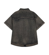 Salt Two-Pocket Washed Denim Short Sleeve Shirt