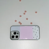 [MADE] [+MagSafe] DOTTY STRIPE PHONE CASE PINK (glass silver bumper)