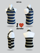 Halterneck Hot Stripe Sleeveless T-shirt