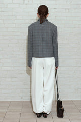 CHECK TAILORED TIE JACKET_BLACK
