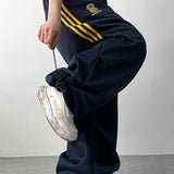 Eight shirring track training wide pants