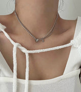 um Pearl Stainless Steel Two Lines Hip Bold Ball Layered Short Choker Wedding Necklace