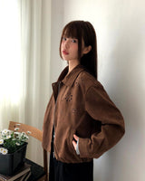 Sian Suede Punching Collar Pocket Jacket