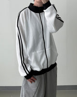 Lift color block track zip-up