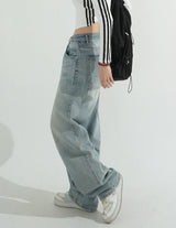 Milk Washing Wide Denim Pants
