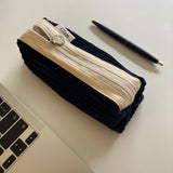 Clam ラウンドペンケース _ コーデュロイネイビー