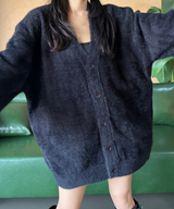 5-BUTTON ANGORA OVERSIZED LOOSE CARDIGAN 🖤 UNIQUE WINTER TOP ZIP-UP