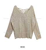 Summer Over Back Eyelet V-Neck Knit