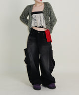 Square pocket balloon fit corduroy pants