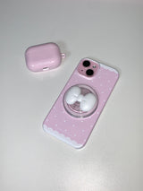 cute ribbon phone grip - white (magsafe)