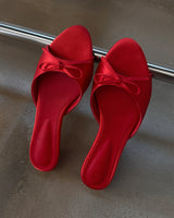 Sweet Satin Wedge Slippers (4C)