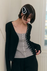 Sweet Dreams Button Cami Top (Gray)