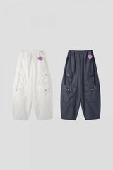 Multi-pocket non-fade shirring cargo pants (2c)