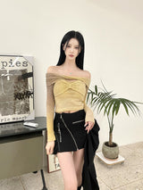 1435. Gradation ribbon off knit (2color)