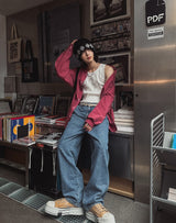 カルテルバックペインティングバルーンデニムパンツ